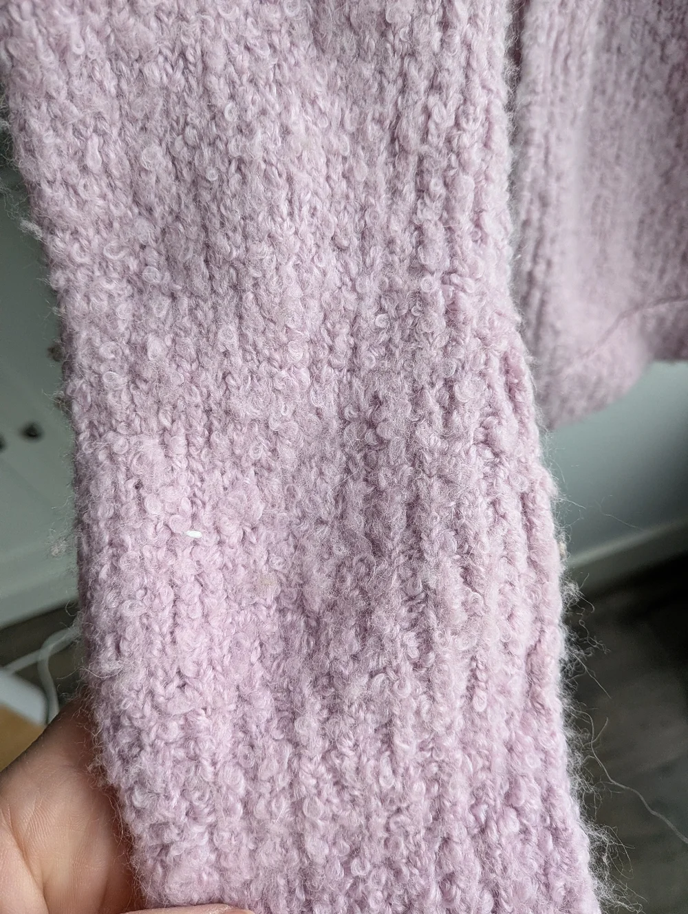 Free People 32% Alpaca Blend Oversized V-Neck Sweater Rose Pink XS Slouchy